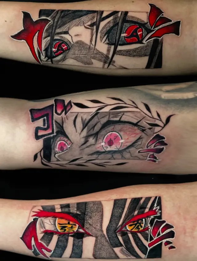 Eyes panels — Itachi · Nezuko · Akaza