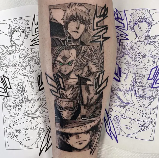 Ichigo · Gohan · Naruto · Luffy — panels